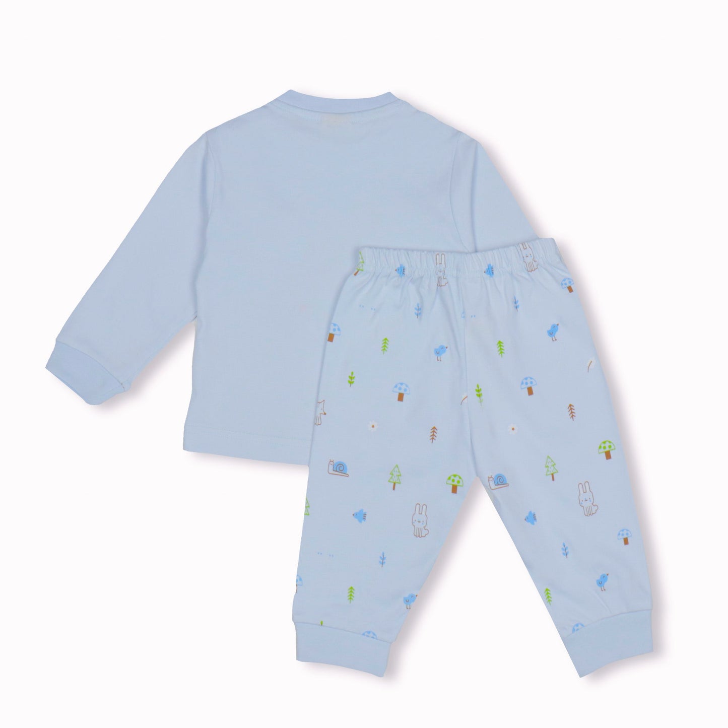Zero Cozy Critters Pyjama Set-Warm Retro Blue for Fall Fun!