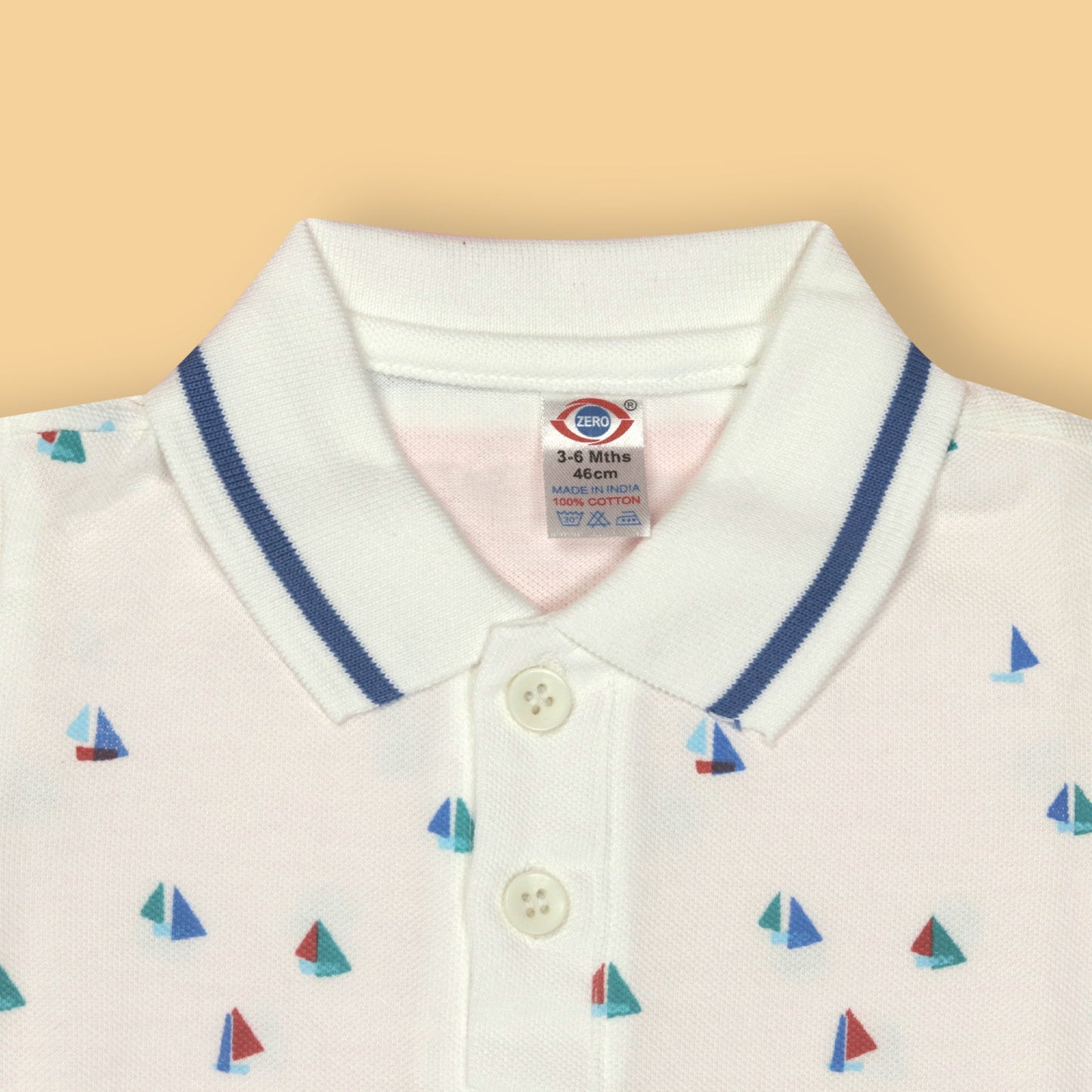 Zero Boys Light Blue Cotton Printed Collar Neck T-shirt