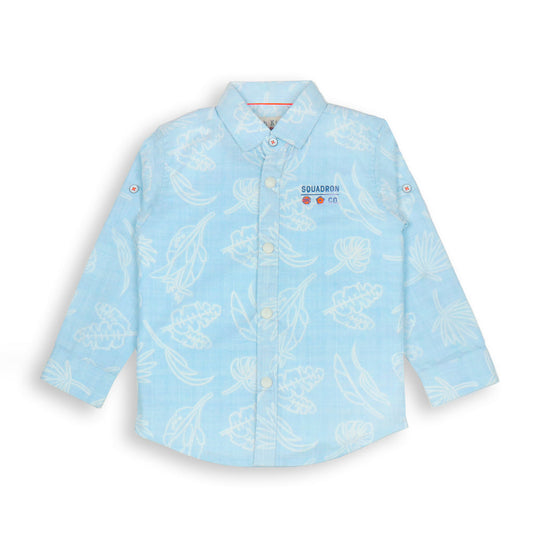 Jash Kids Boys Sky Blue Checked Full Sleeve Cotton Shirt