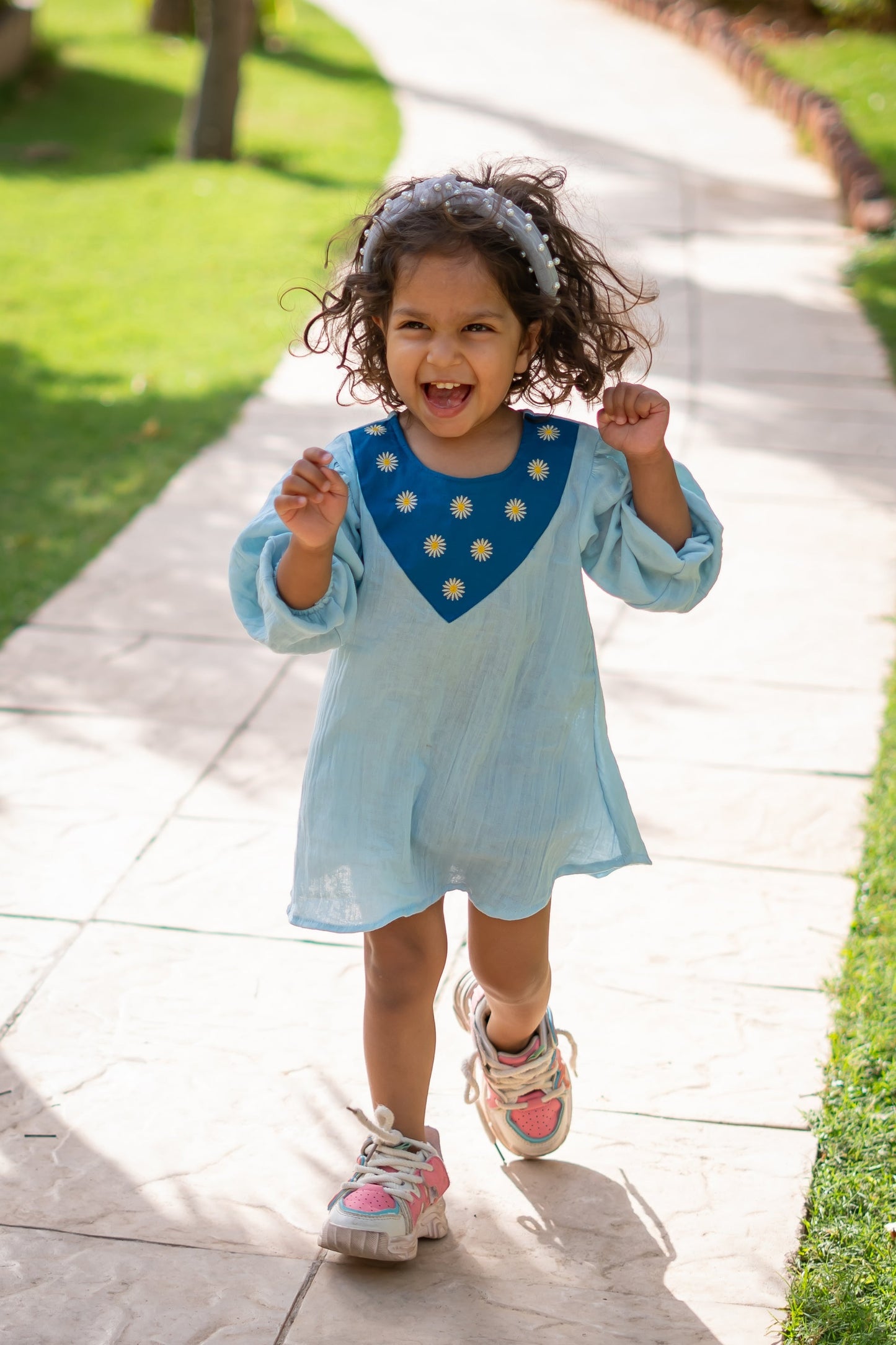 Peekaaboo Girls Embroidered Cotton One-Piece Frock – Comfort+ Full Sleeves, Round Neck with Back Buttons – Fashion, Festival, Formal & Party Wear for Pre-Summer & Summer