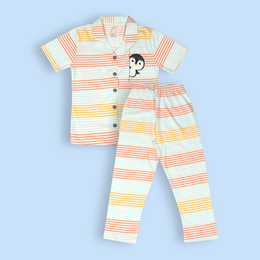 Cute & Cozy Penguins of Bengaluru: Light Blue Comfort Nightwear for Girls