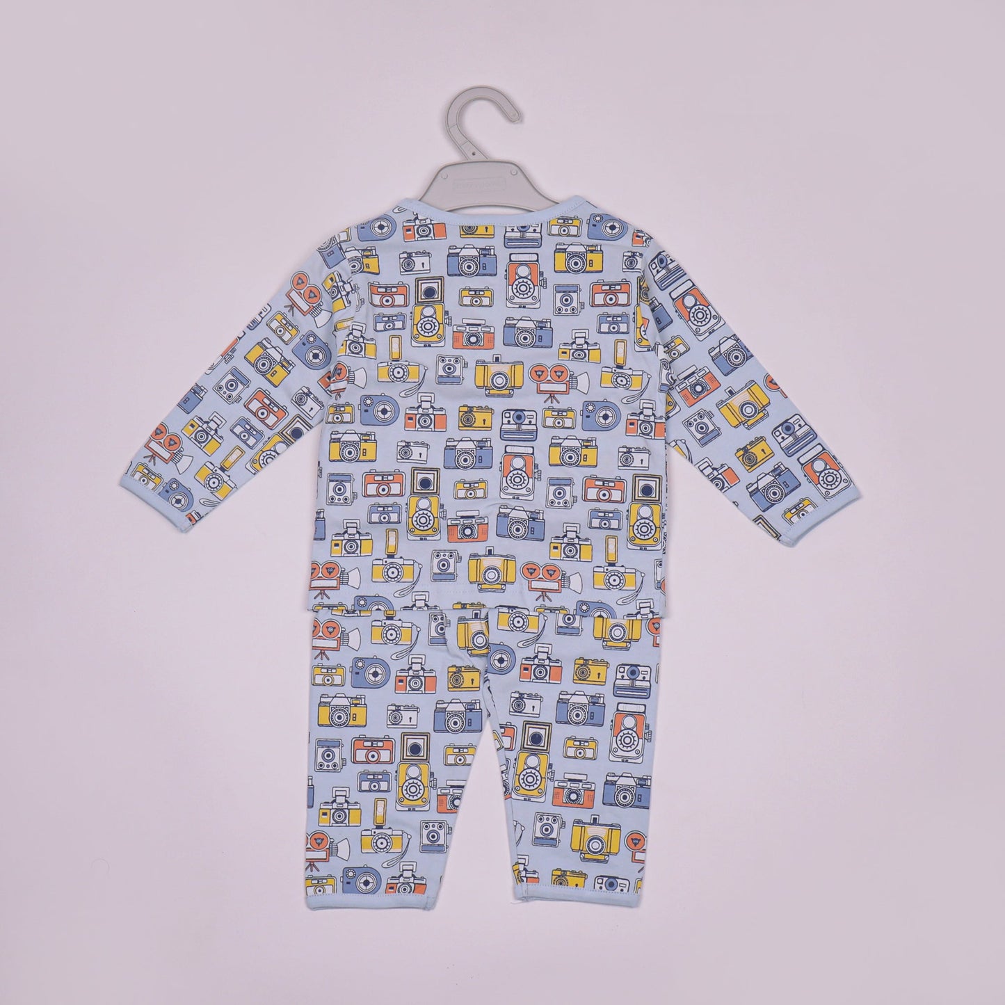 Toffyhouse Boys’ Cotton Nightwear Set Light Blue Full Sleeve T-Shirt with Pants
