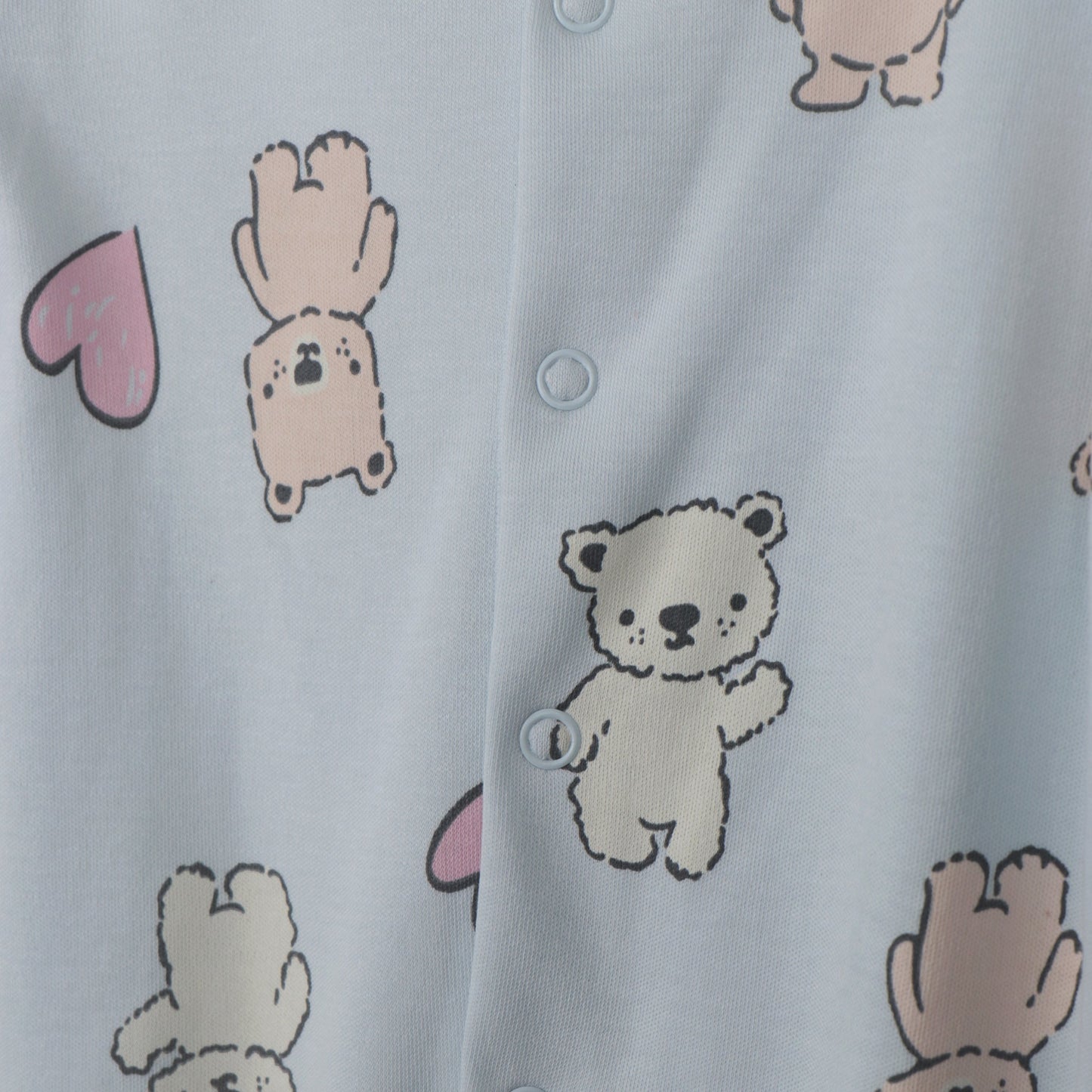 Cucumber Light Blue Full Length Romper | Snap Button Closure & All-Over Print Comfort