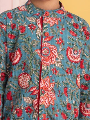 Tiny Traditions: Light Blue Kurta Pyjama Combo