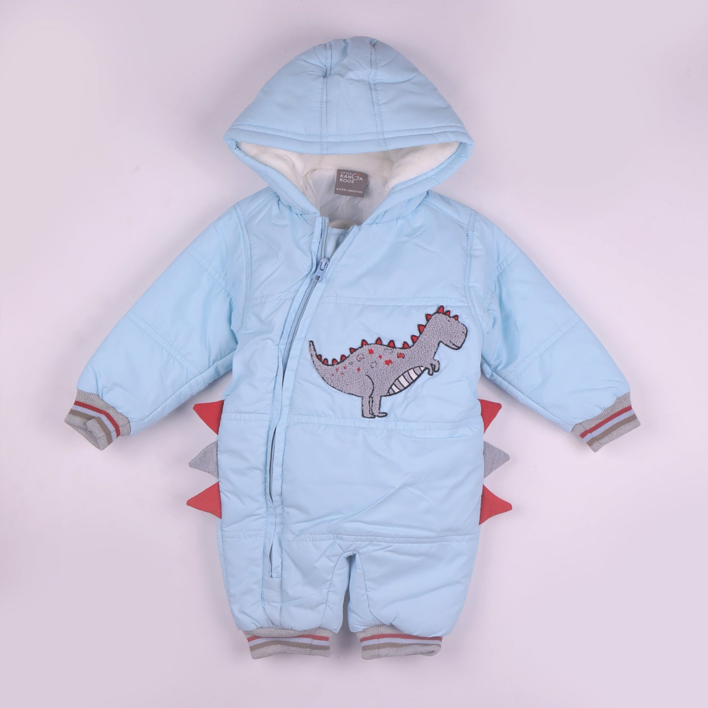 Snuggle Up in Little Kangaroos Light Blue Hooded Romper | Boys’ Warmth+ Winter Wear
