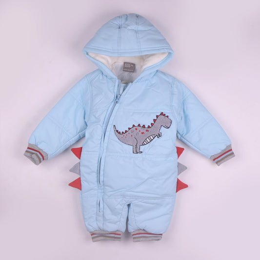 Snuggle Up in Little Kangaroos Light Blue Hooded Romper | Boys’ Warmth+ Winter Wear