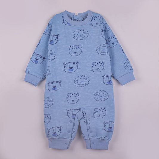 Cozy & Cute – Boys’ Light Blue Cotton Blend Romper