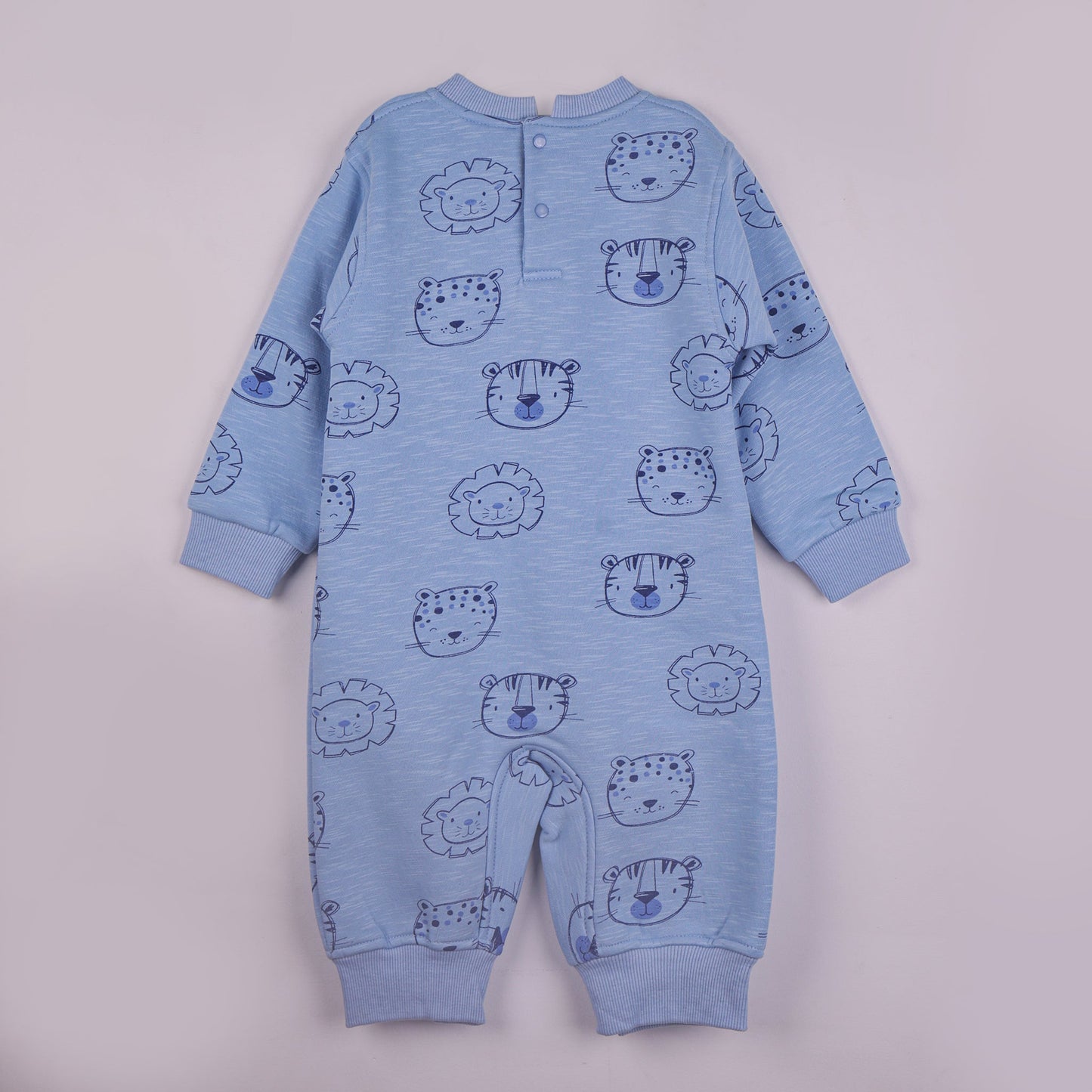Cozy & Cute – Boys’ Light Blue Cotton Blend Romper