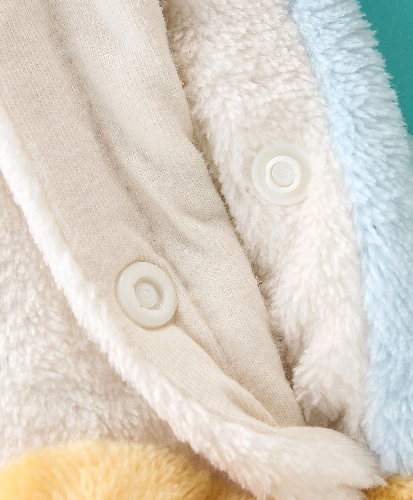 Fluffy & Stylish – Boys’ Embroidered Light Blue Fur Romper