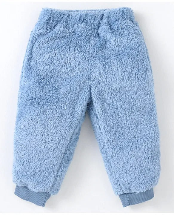 Little Kangaroos Winter Warmth Set – Soft Fur Sweatshirt & Track Pant for Smart Play