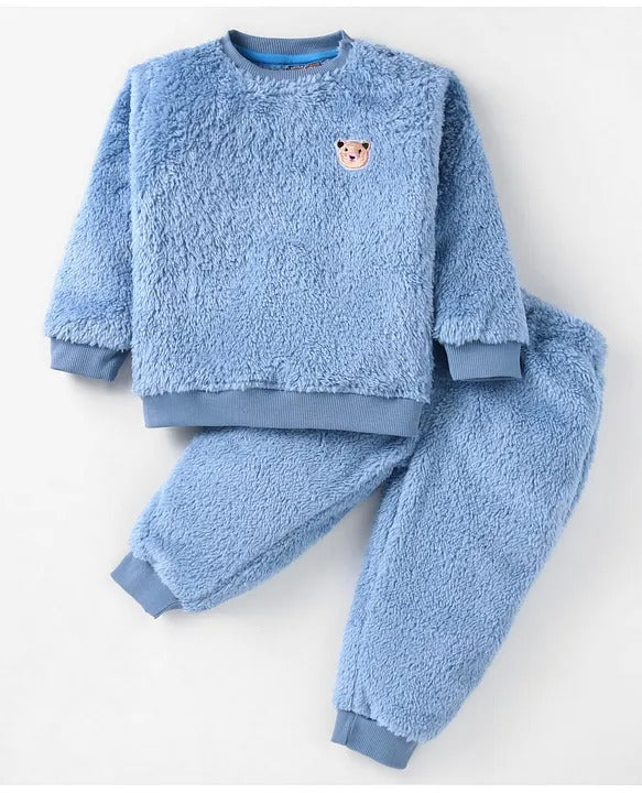 Little Kangaroos Winter Warmth Set – Soft Fur Sweatshirt & Track Pant for Smart Play