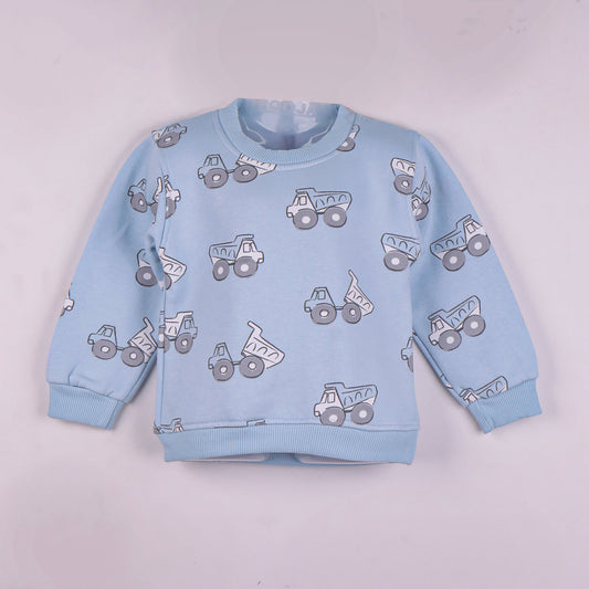 Chic & Cozy – Boys’ Sky Blue Sweatshirt by Little Kangaroos