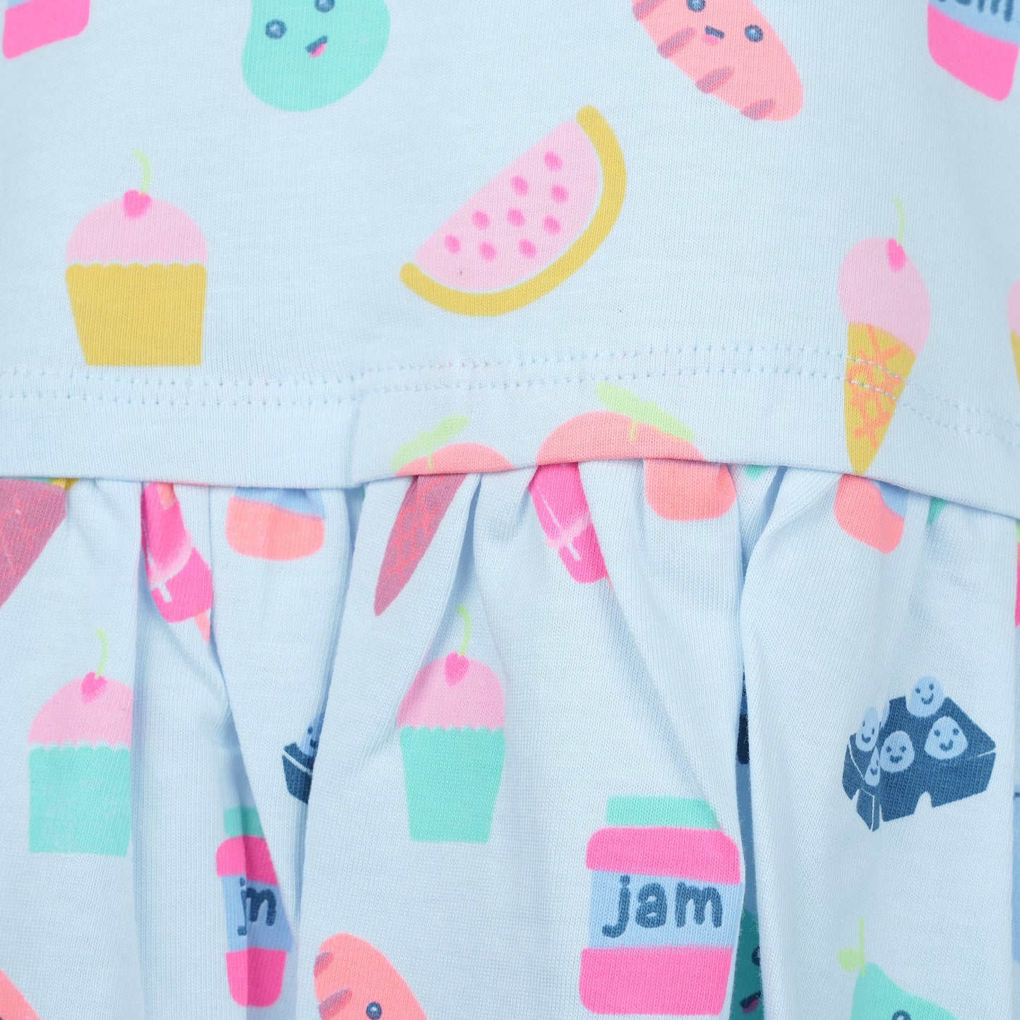 Playday Pretty – Girls’ Sky Blue All Over Print Dress