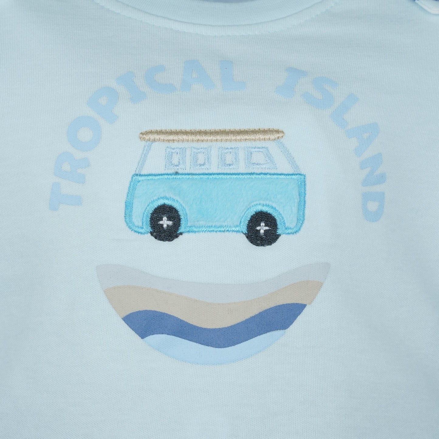 Sky Blue Style: The Embroidered T-Shirt and Jogger Fit Combo