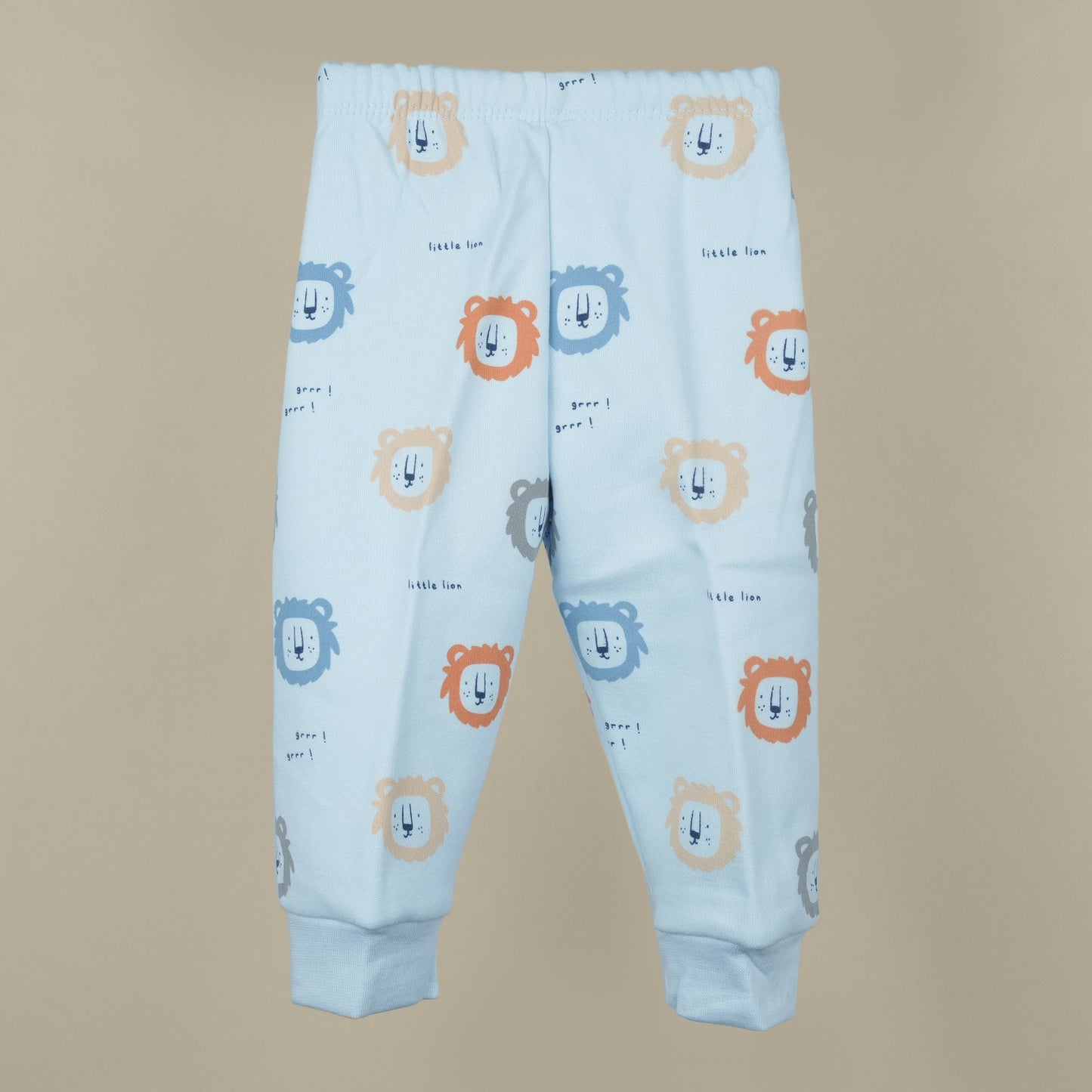 Pink Rabbit Girls Light Blue All-Over Print Cotton Leggings | Skinny Fit Winter Essential