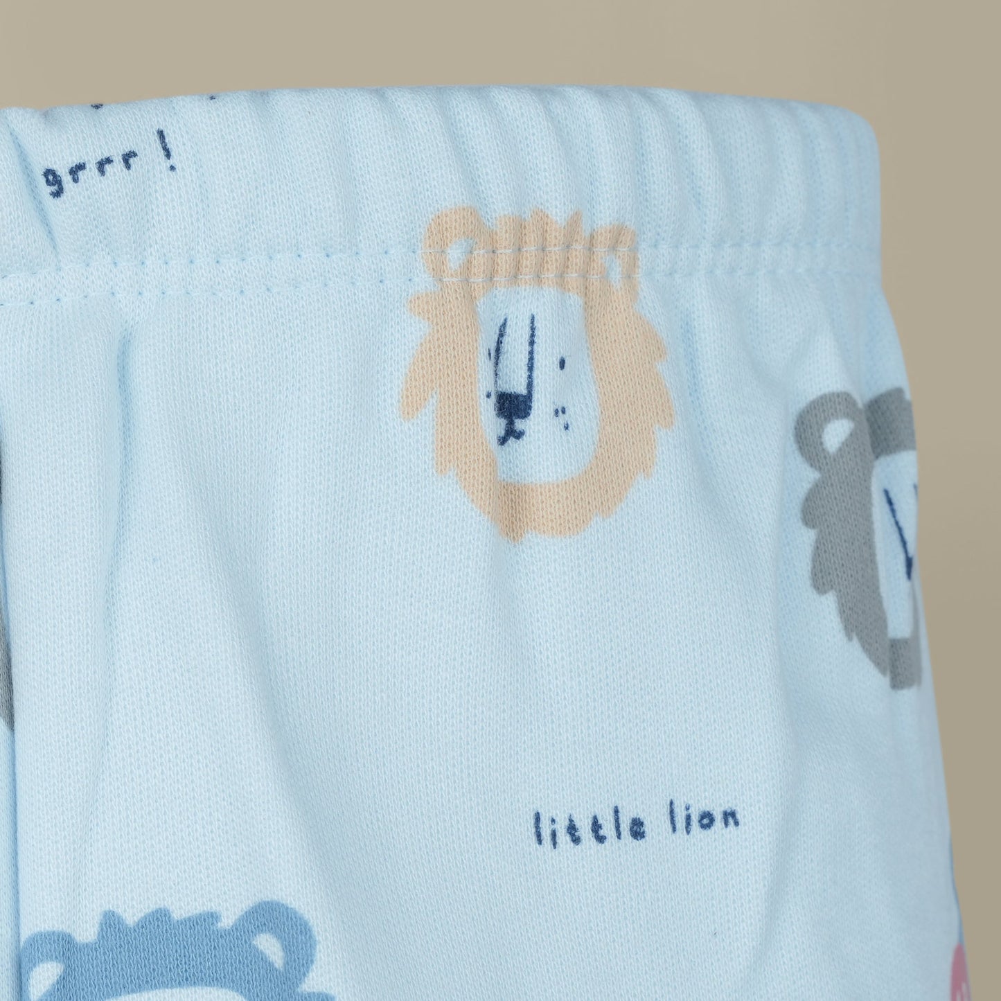 Pink Rabbit Girls Light Blue All-Over Print Cotton Leggings | Skinny Fit Winter Essential