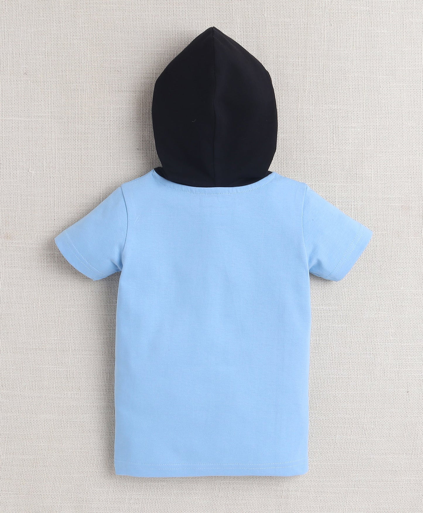 Bumzee Boys’ Summer Outfit Set – Light Blue Cotton Hooded Tee & Shorts