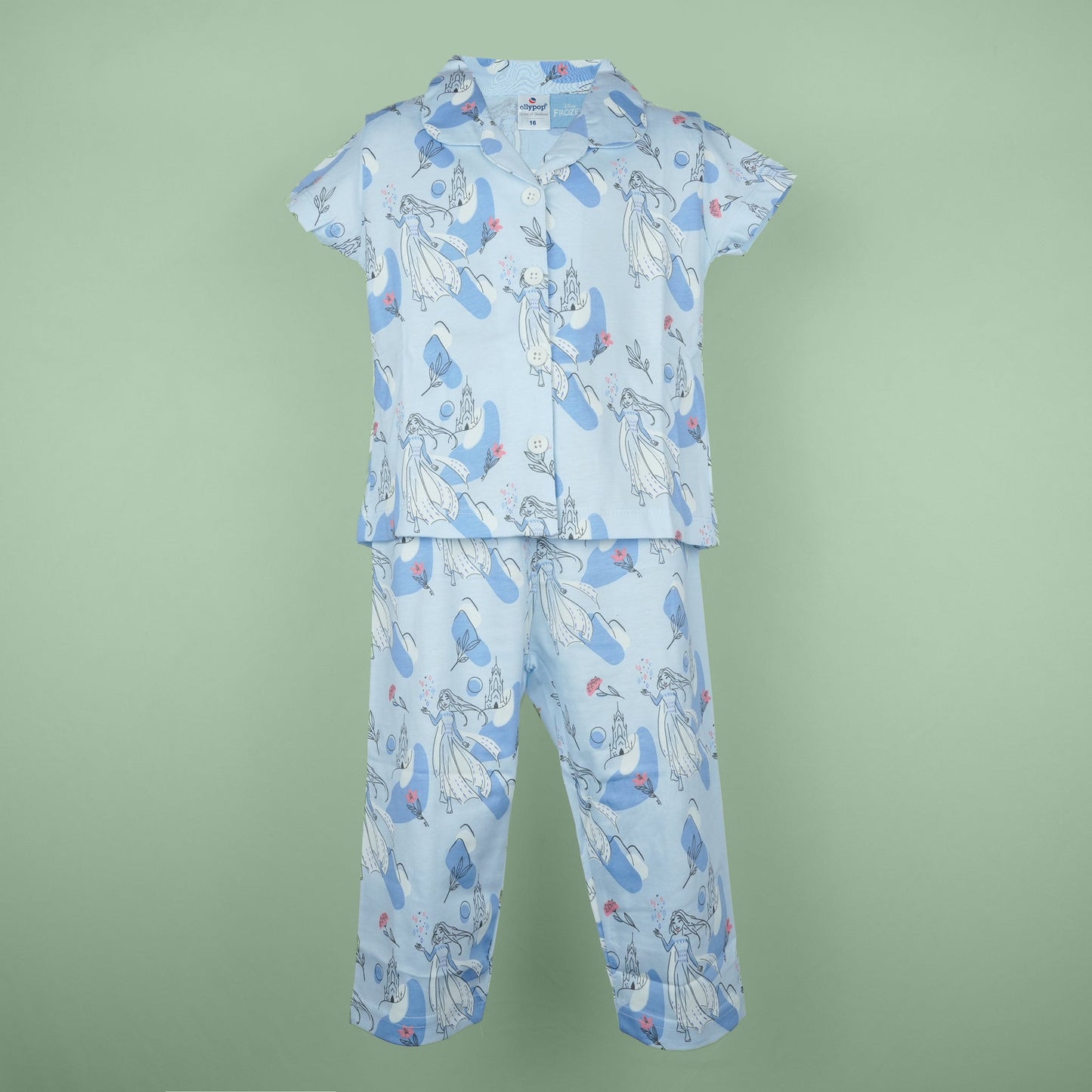 Sky Blue Polo Pyjama Set