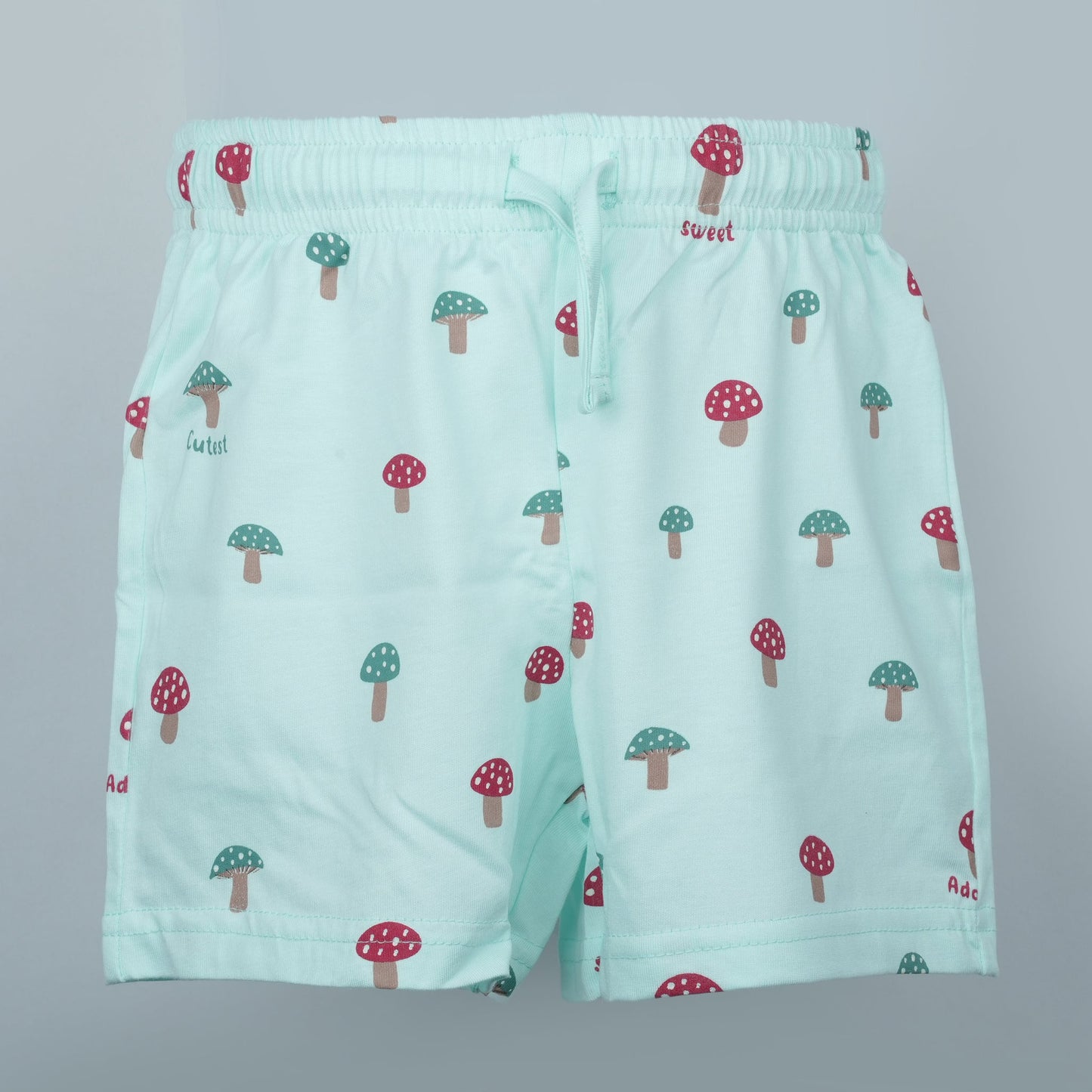 Sky Blue Mid-Thigh Drawstring Shorts