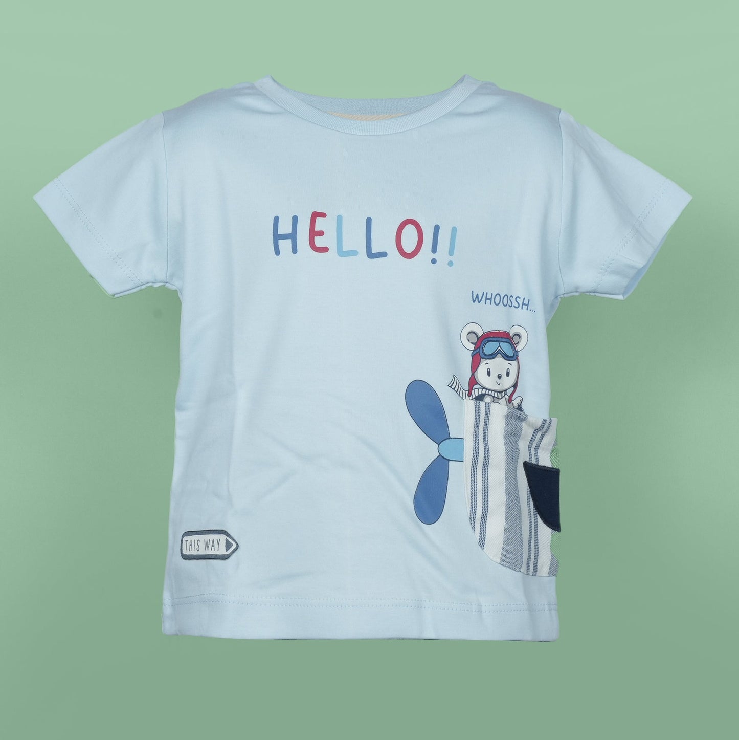 Whoossh' Blue T-Shirt & Shorts Set