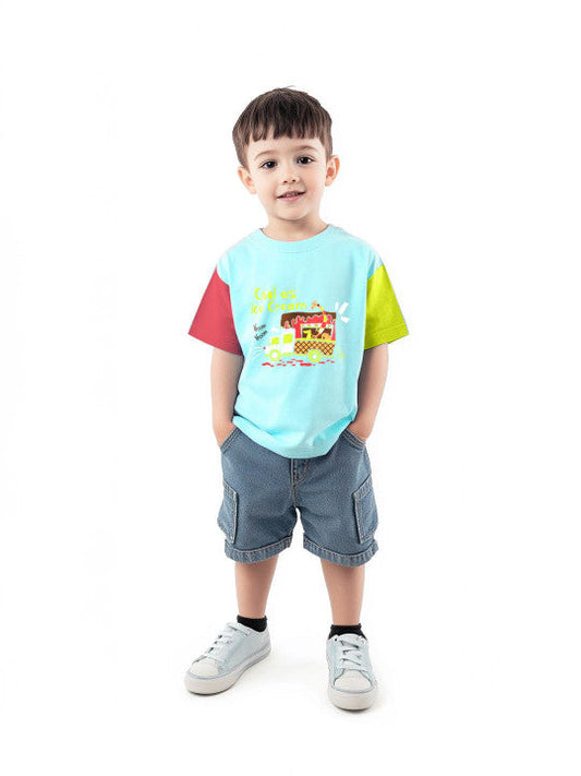Ice Cream & Vroom Vroom Sky Blue Tee