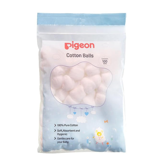 Pigeon 100% Pure Cotton Balls, Soft & Absorbent, Pack of 1 (100 Cotton Balls)