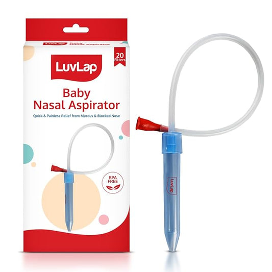 LuvLap Baby Nasal Aspirator 0-5 Years with Snotsucker Mechanism (Blue)