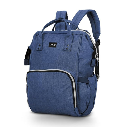 LuvLap Lily Multifunctional Waterproof Diaper Bag – Navy Blue, Large Capacity Travel Backpack & Tote