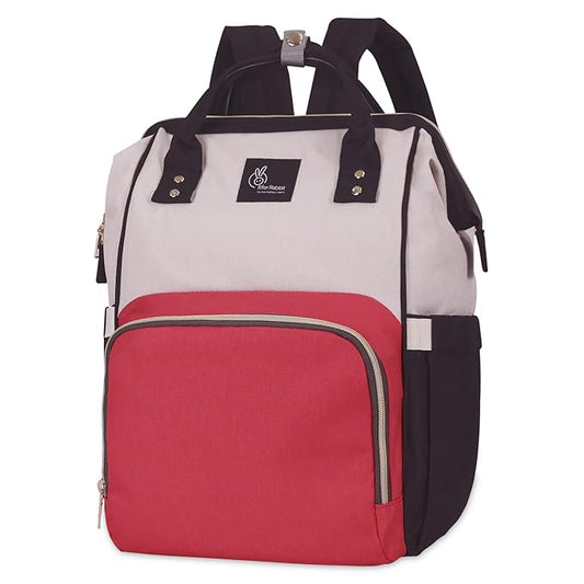 R for Rabbit Caramello Diaper Bag – Spacious, Stylish & Durable Baby Bag with Insulated Bottle Holders – Grey Black