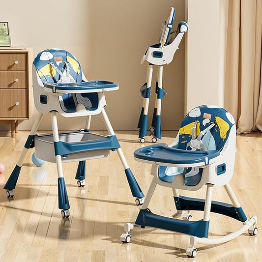 R for Rabbit Sugar Doodle Plus High Chair – 4-in-1 Convertible Baby High Chair – Indigo Dye