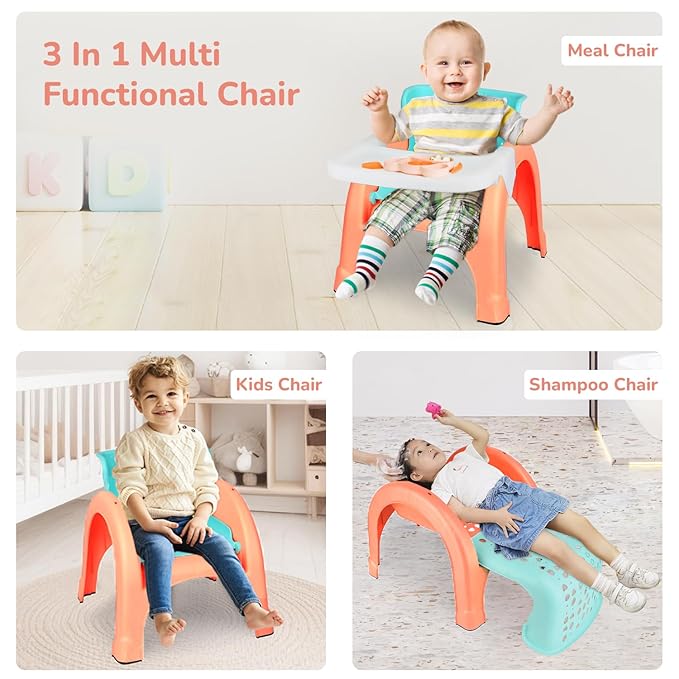 R for Rabbit Jelly Bean Kids Table and Chair Set – Durable, Child-Safe Furniture for Toddlers – Green Peach