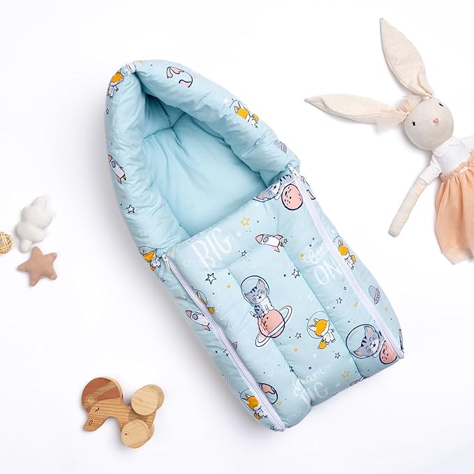 Haus & Kinder 3-in-1 Baby Bed, Sleeping Bag & Carry Nest – Cotton Bedding for Newborns & Infants | Portable & Unisex Bassinet