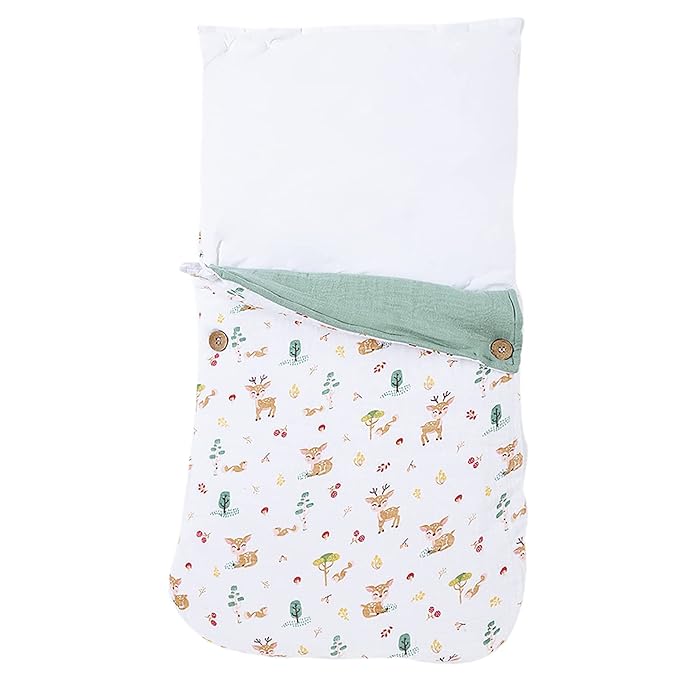 Haus & Kinder 3-in-1 Baby Sleeping Bag & Carry Nest | Cotton Bedding Set for Infants & Newborns | Portable, Travel-Friendly & Skin-Safe | 0–12 Months (Whimsical Woodland)