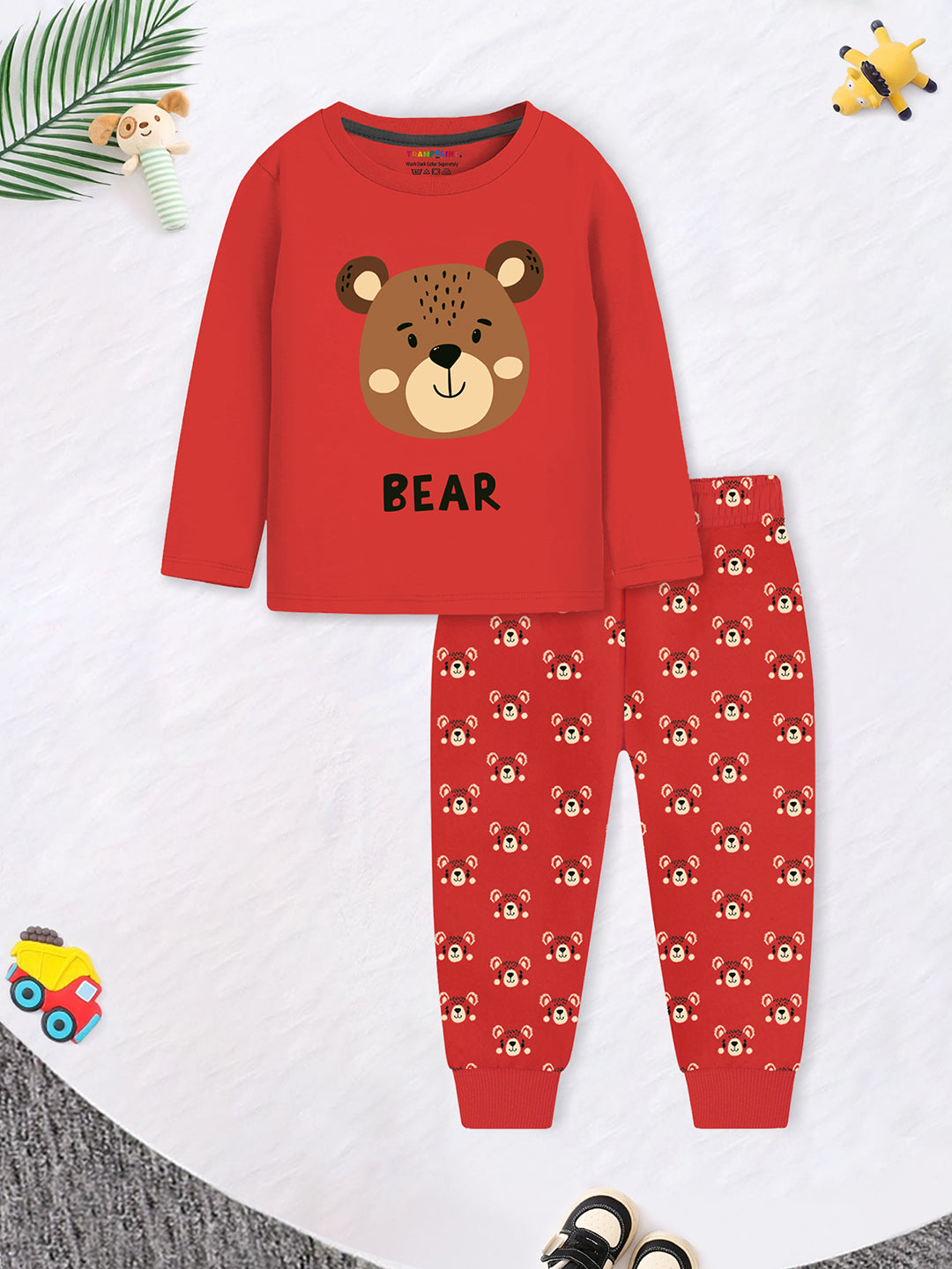 Grizzly Grooves! Full-Sleeve 'BEAR' T-Shirt & Cozy Jogger Set