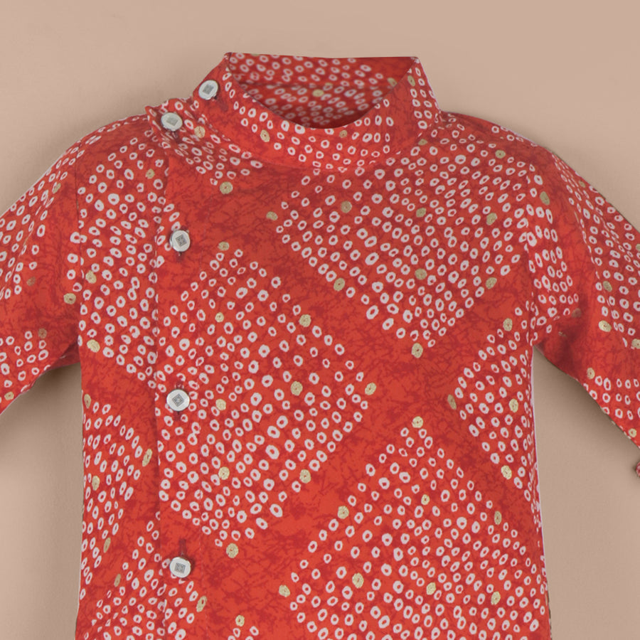 Desi Cool Kid – Orange Ethnic Kurta Pyjama Outfit