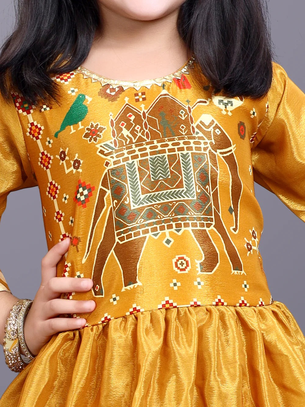 Orange Lace Lehenga Choli Set for Girls – Satyam Fab Printed Ethnic Wear with Dupatta