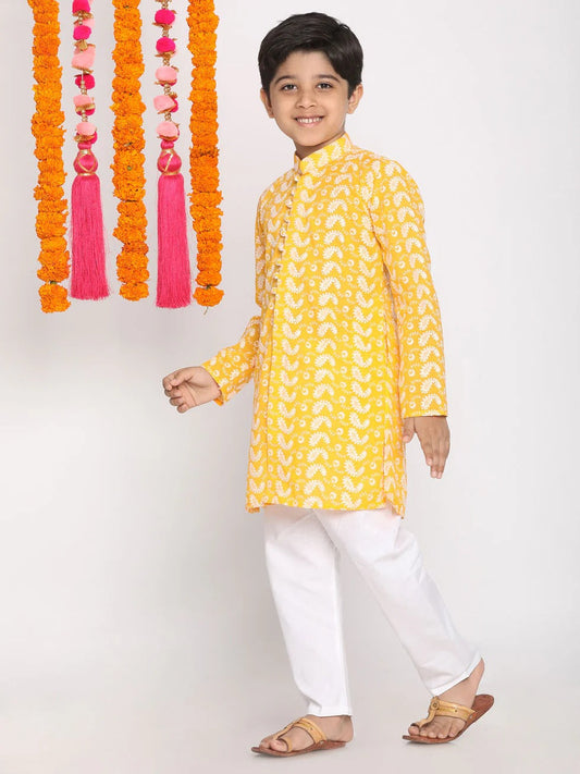 Sunset Glow – Embroidered Ethnic Outfit for Boys