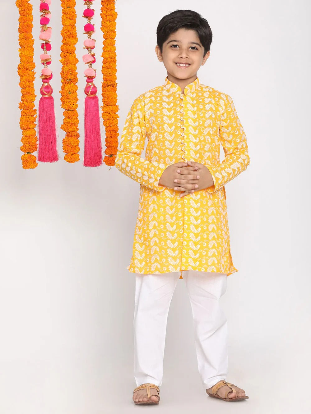 Sunset Glow – Embroidered Ethnic Outfit for Boys