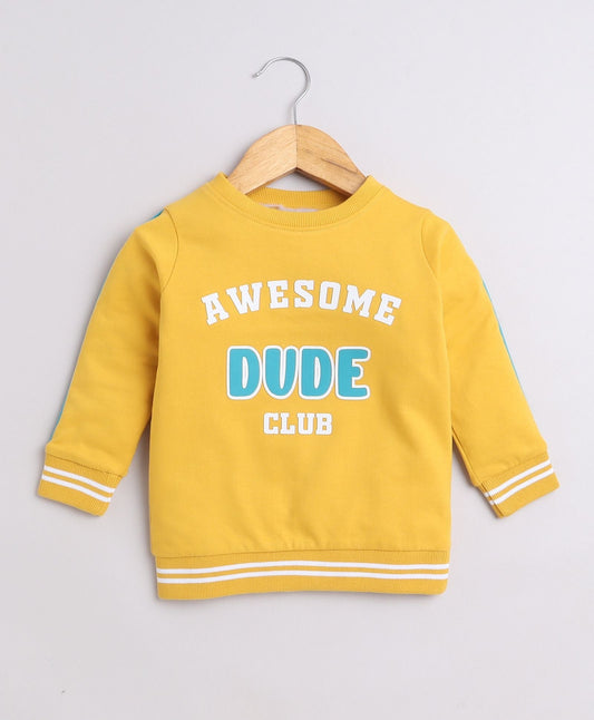 Little Rockstar – Orange Cotton Full Sleeve Sweatshirt