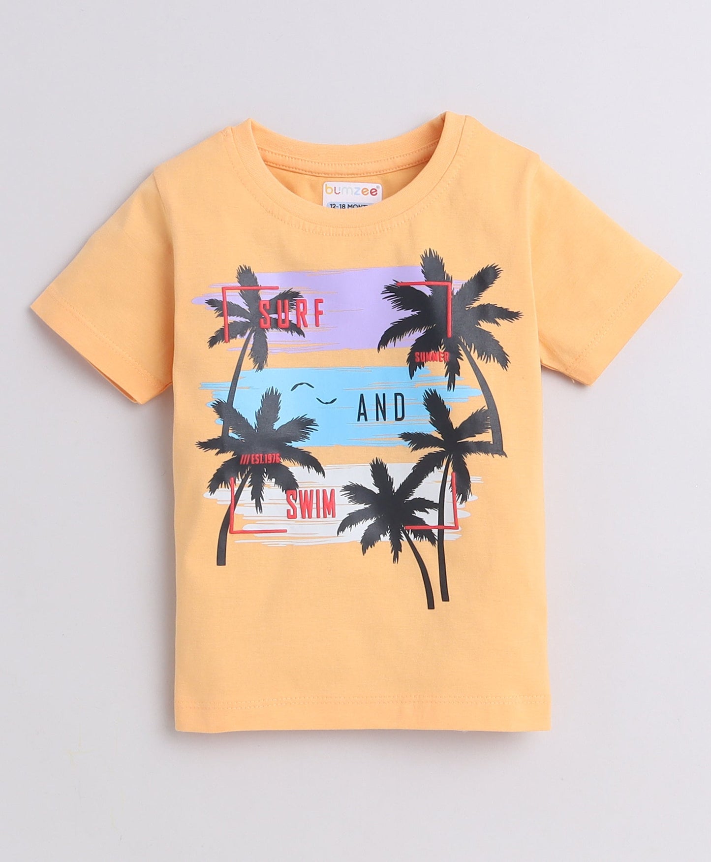 Beach Days – Bumzee Boys’ Orange T-Shirt & Shorts Cotton Set