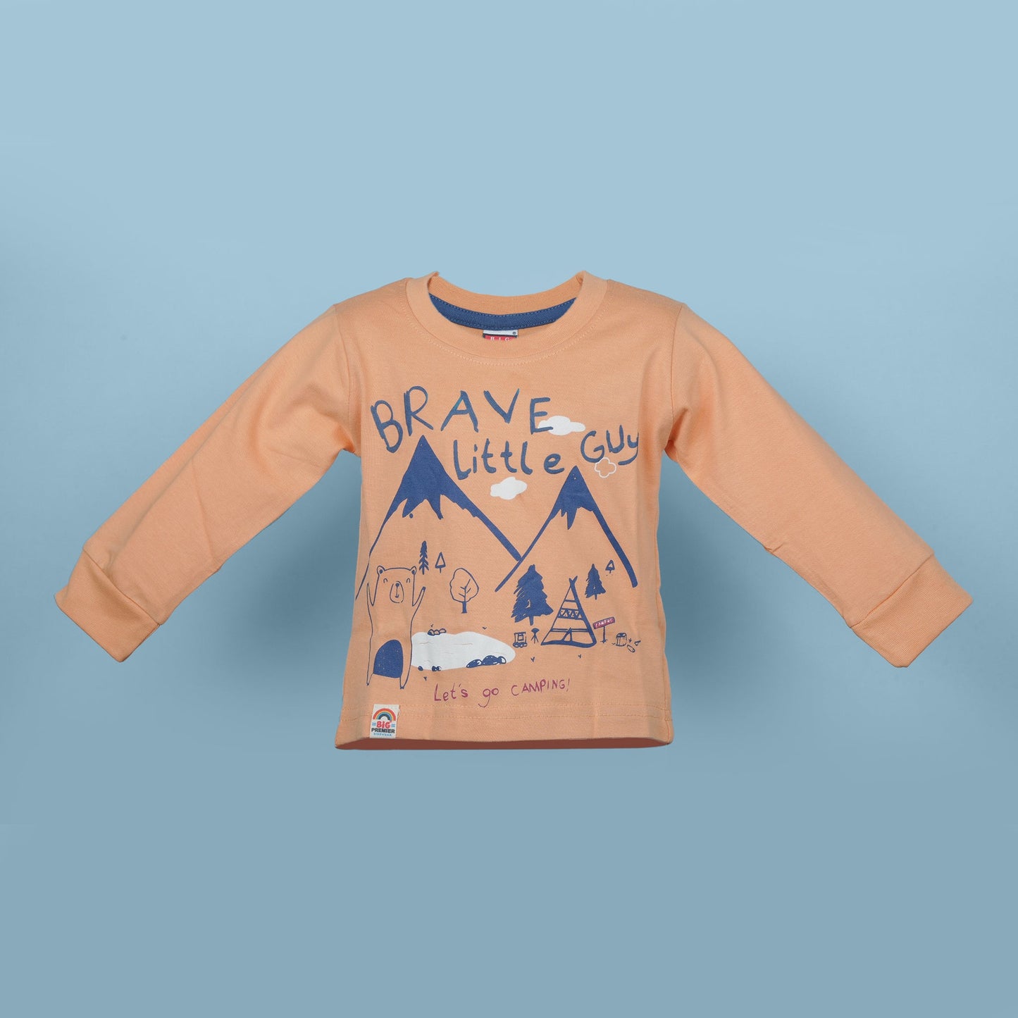 Brave Little Guy Tee – Big Premier Orange Full Sleeve Cotton T-Shirt