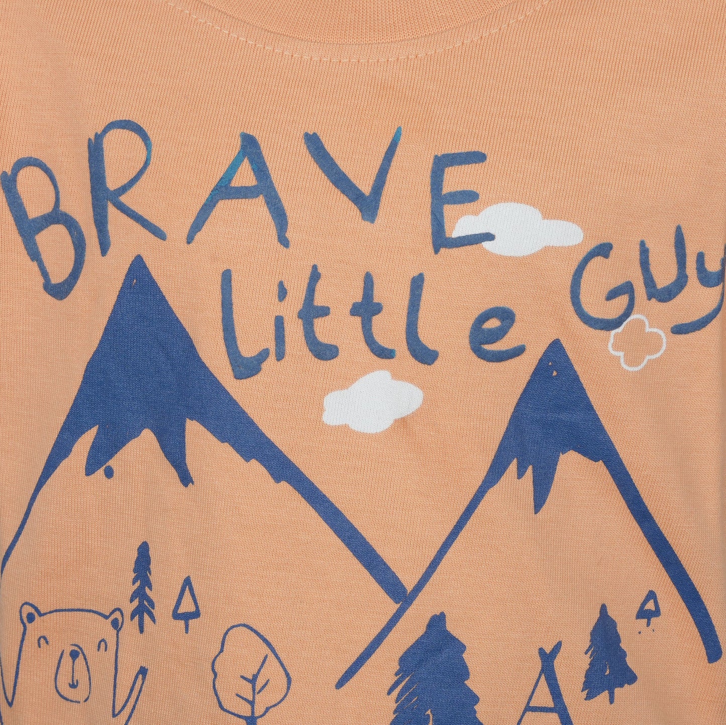 Brave Little Guy Tee – Big Premier Orange Full Sleeve Cotton T-Shirt