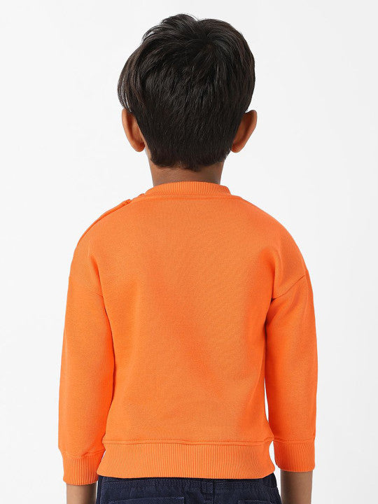 Mumma Loves You' Orange Snap Sweatshirt