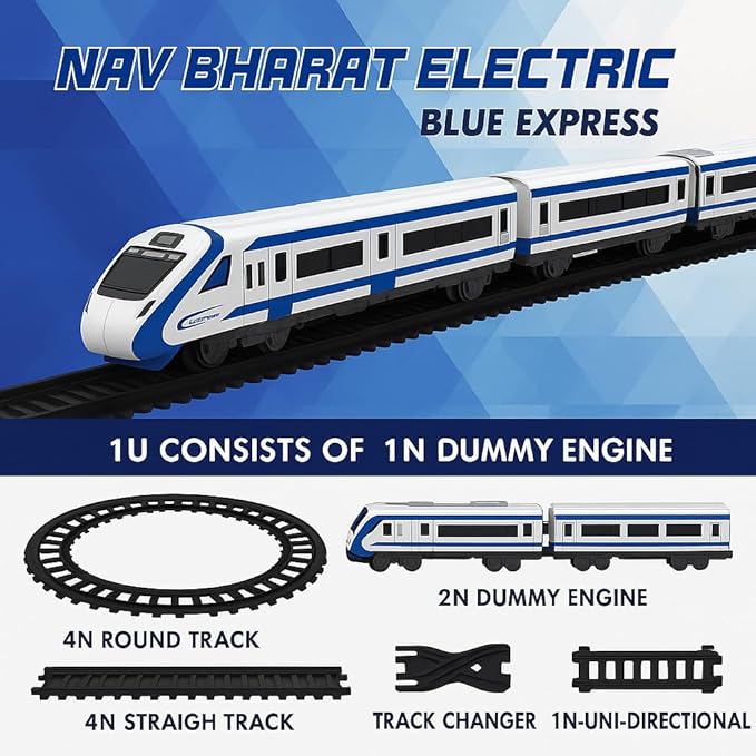 Vande Bharat Bullet Train Set – Battery Operated with Tracks & Coaches