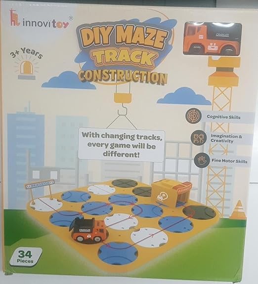 DIY Maze Track Construction – 34-Pc Changing Track Set for Skill Building