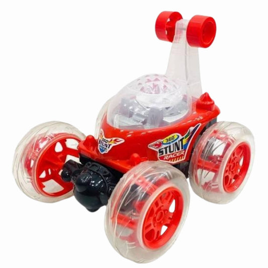 Rechargeable Remote and Phone-Controlled Acrobatic 360-Degree Twisting Stunt Car for Kids (Ages 4 to 12) with Spray, Music, Lights, and Smoke Effects