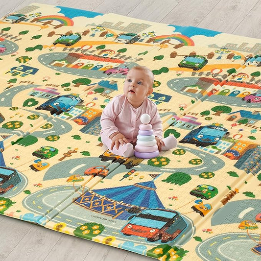 LuvLap Wild Woods Double-Sided Waterproof Baby Floor Mat | Reversible, Cushioned & Multicolor Play Mat for Crawling, Tummy Time & Toddlers