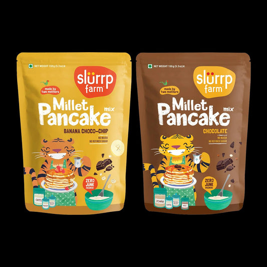 Slurrp Farm Super Combo: Millet Pancake, Banana & Chocolate flavour, (Pack of 2)