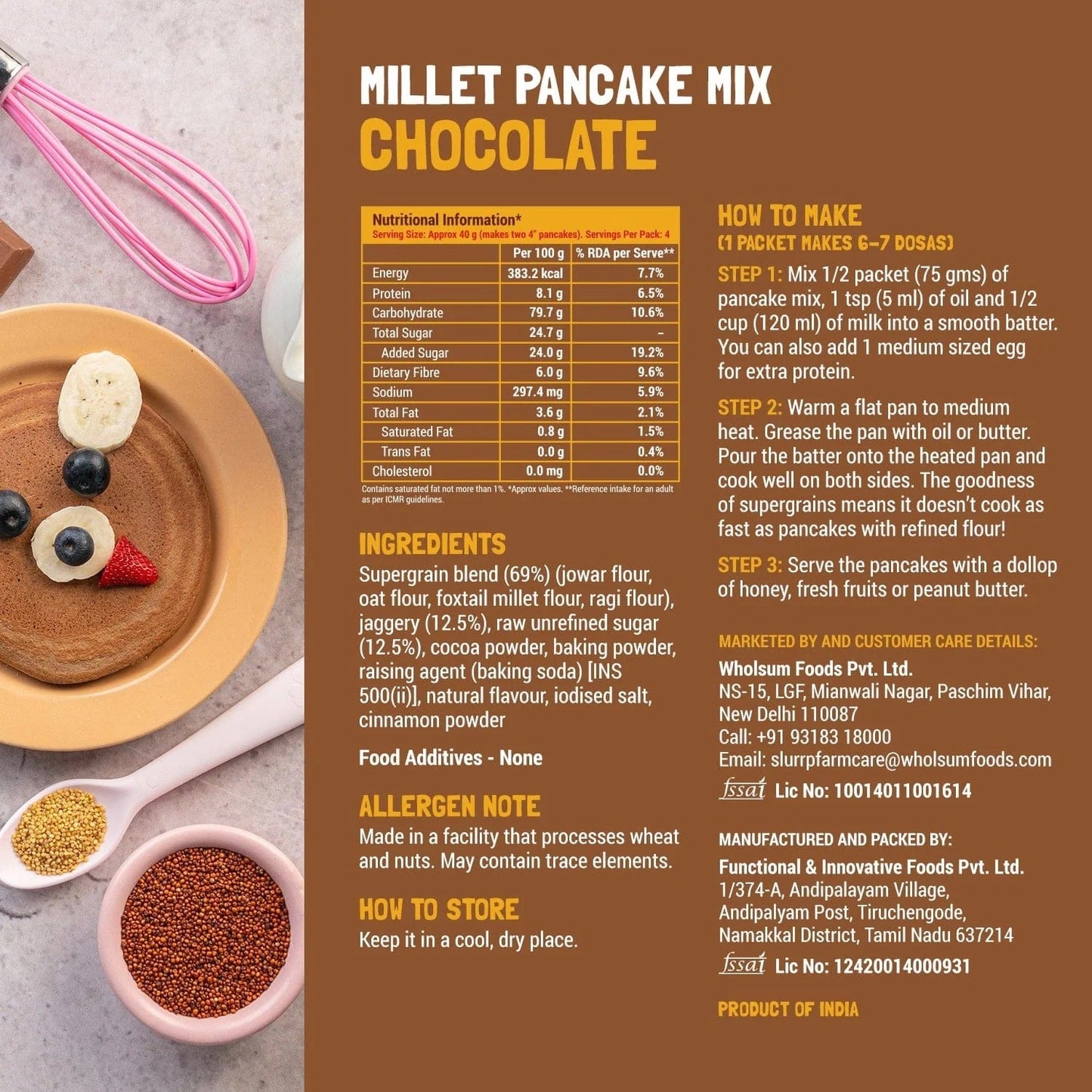 Slurrp Farm Super Combo: Millet Pancake, Banana & Chocolate flavour, (Pack of 2)
