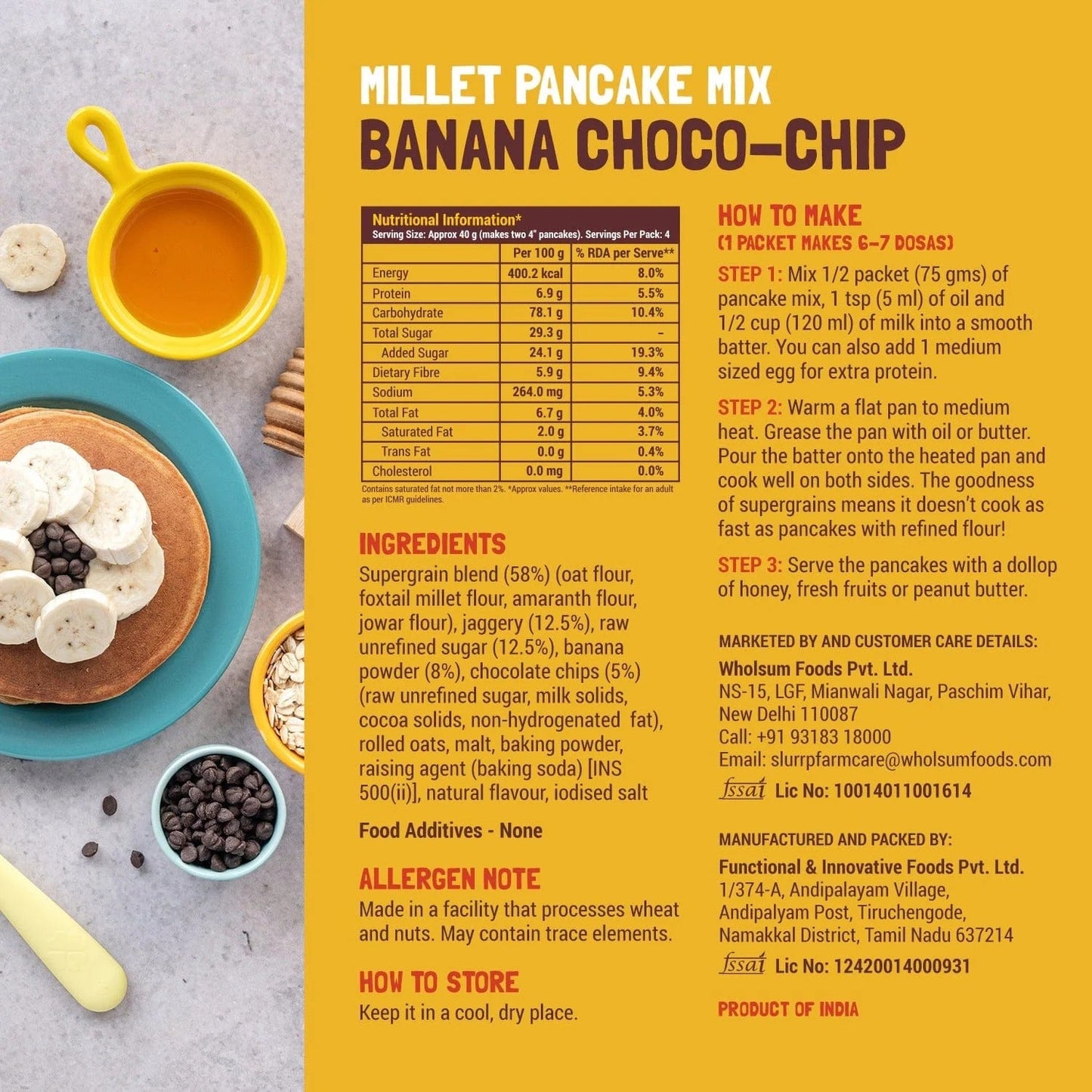 Slurrp Farm Super Combo: Millet Pancake, Banana & Chocolate flavour, (Pack of 2)